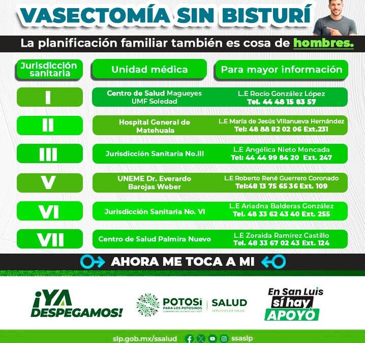 APOYO CON  VASECTOMÍA EN SLP ES PERMANENTE