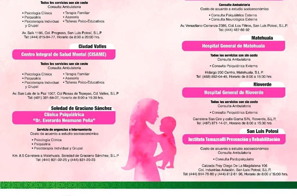 IMPORTANTE IDENTIFICAR, APOYAR Y CUIDAR LA SALUD MENTAL MATERNA