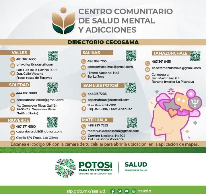 SALUD OFRECE APOYO PARA SALUD MENTAL Y COMBATIR ADICCIONES
