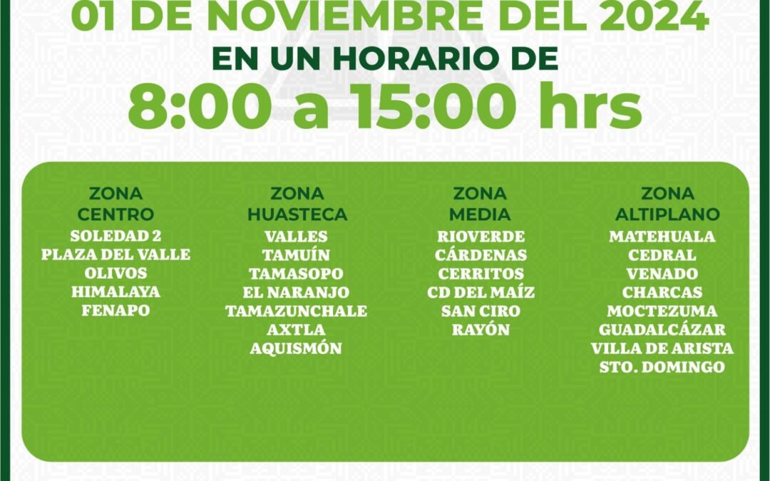 RECAUDADORAS OPERARÁN DURANTE CELEBRACIONES POR DÍA DE MUERTOS