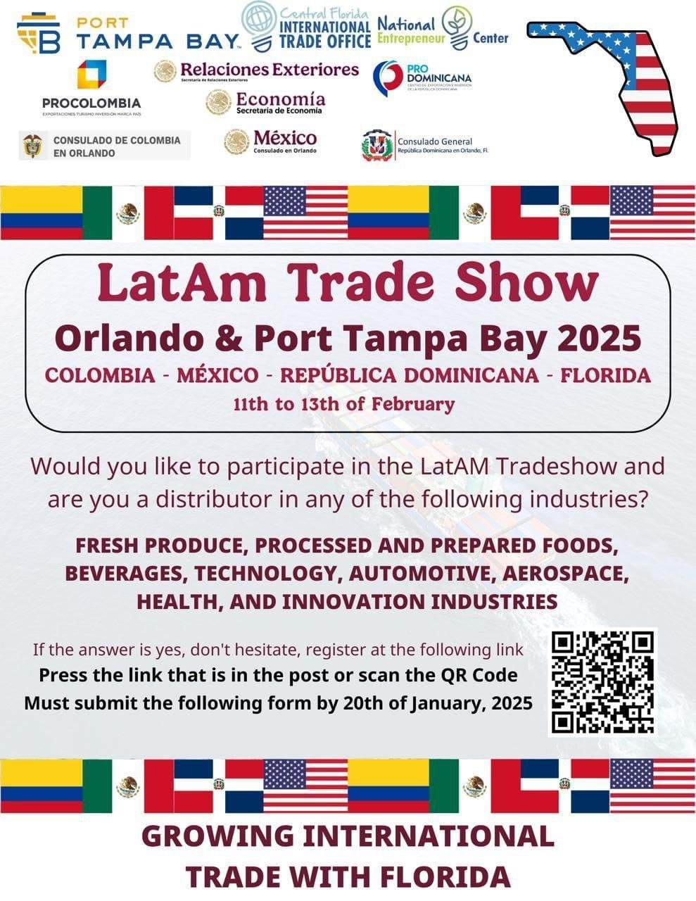 EMPRESARIOS POTOSINOS PODRÁN  PROMOCIONAR SUS PRODUCTOS EN FLORIDA