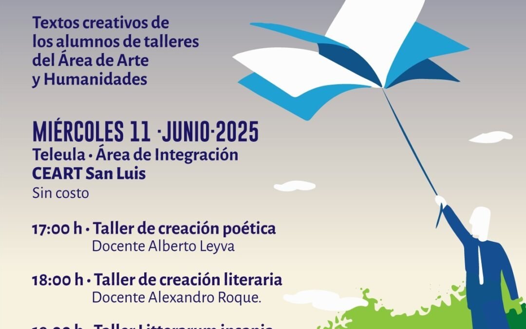 JORNADA LITERARIA EN EL CEART SAN LUIS, ESTE MIÉRCOLES 11 DE JUNIO