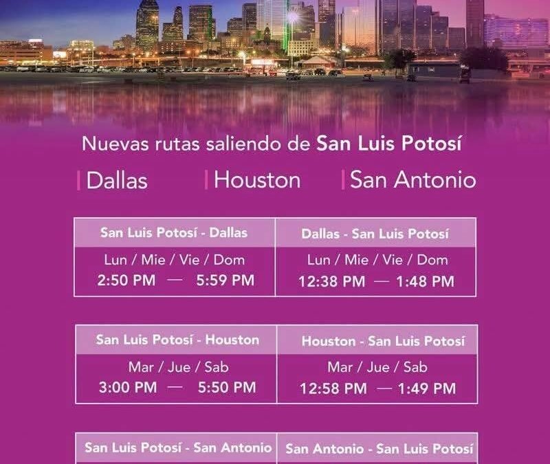 MÁS CONECTIVIDAD AÉREA ENTRE SAN LUIS Y ESTADOS UNIDOS INICIA EN JULIO