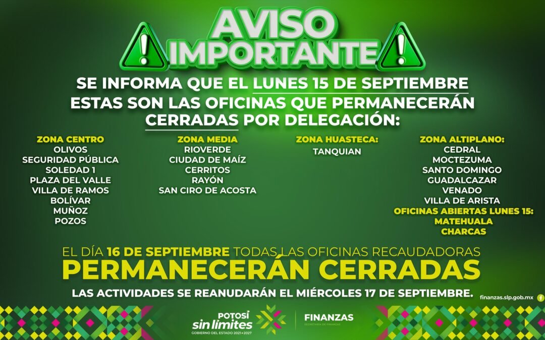 OFICINAS RECAUDADORAS BRINDARÁN ATENCIÓN ESTE LUNES DE PUENTE