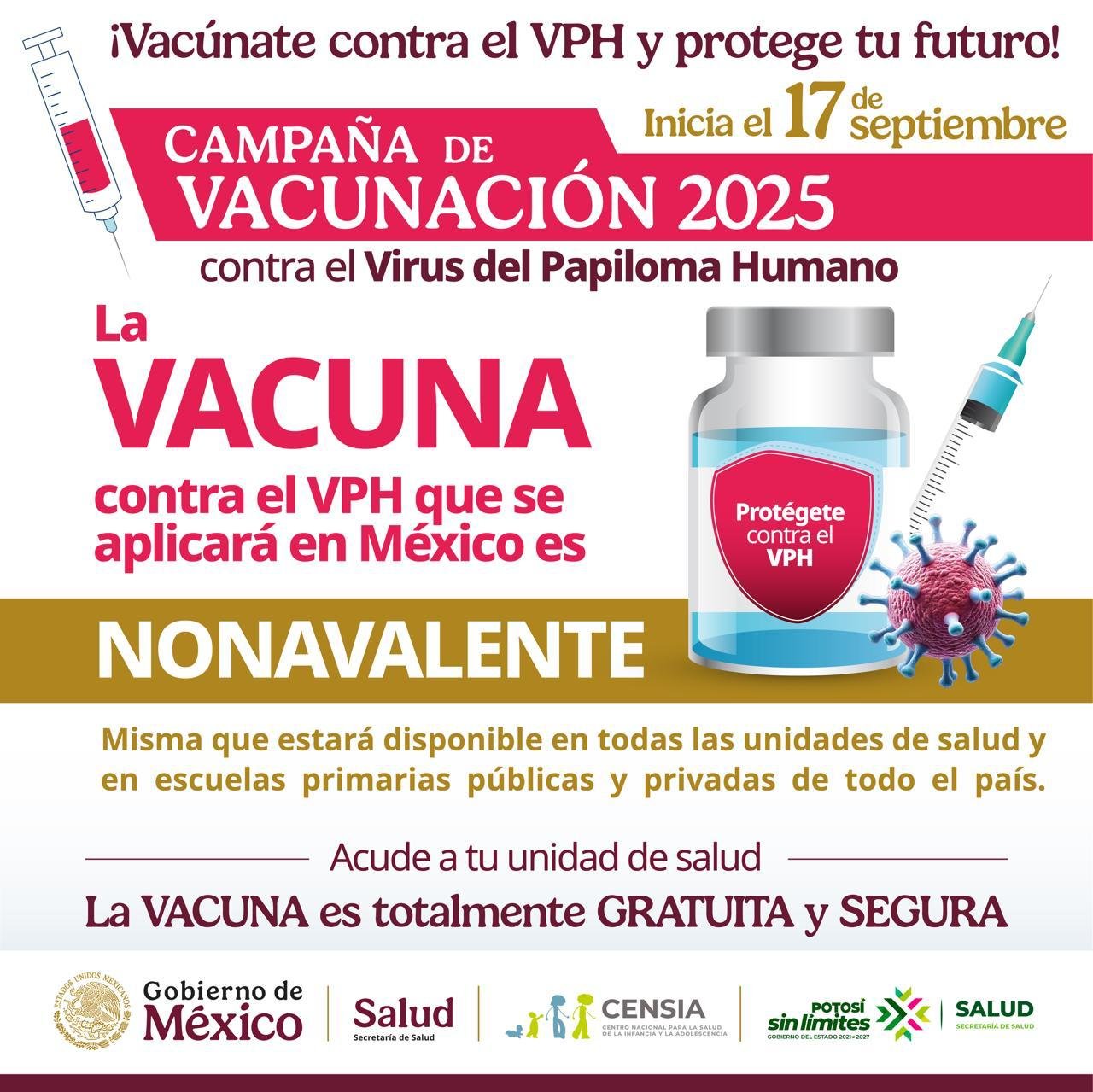 VACUNA A NIÑAS Y NIÑOS CONTRA EL VIRUS DEL PAPILOMA  (VPH).
