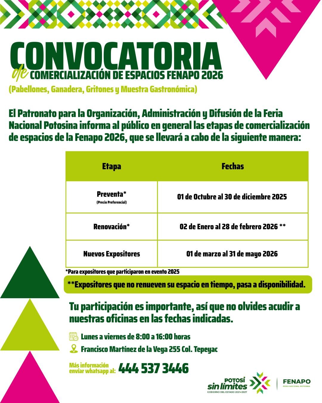 AVANZA COMERCIALIZACIÓN DE ESPACIOS PARA LA FENAPO 2026