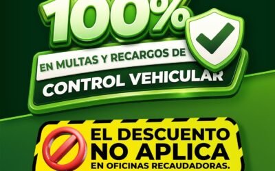 DESCUENTO EN MULTAS DE CONTROL VEHICULAR SOLO APLICA EN LÍNEA Y BANCOS