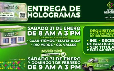 EXTENSIÓN DE HORARIOS PARA ENTREGA DE HOLOGRAMA 2026