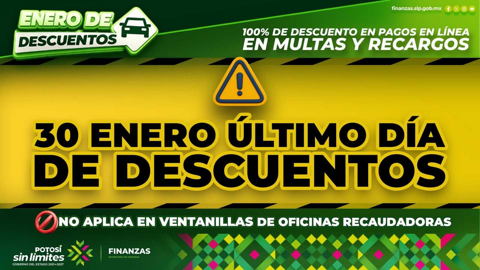 30 DE ENERO, ÚLTIMO DÍA DE 100% DE DESCUENTOS