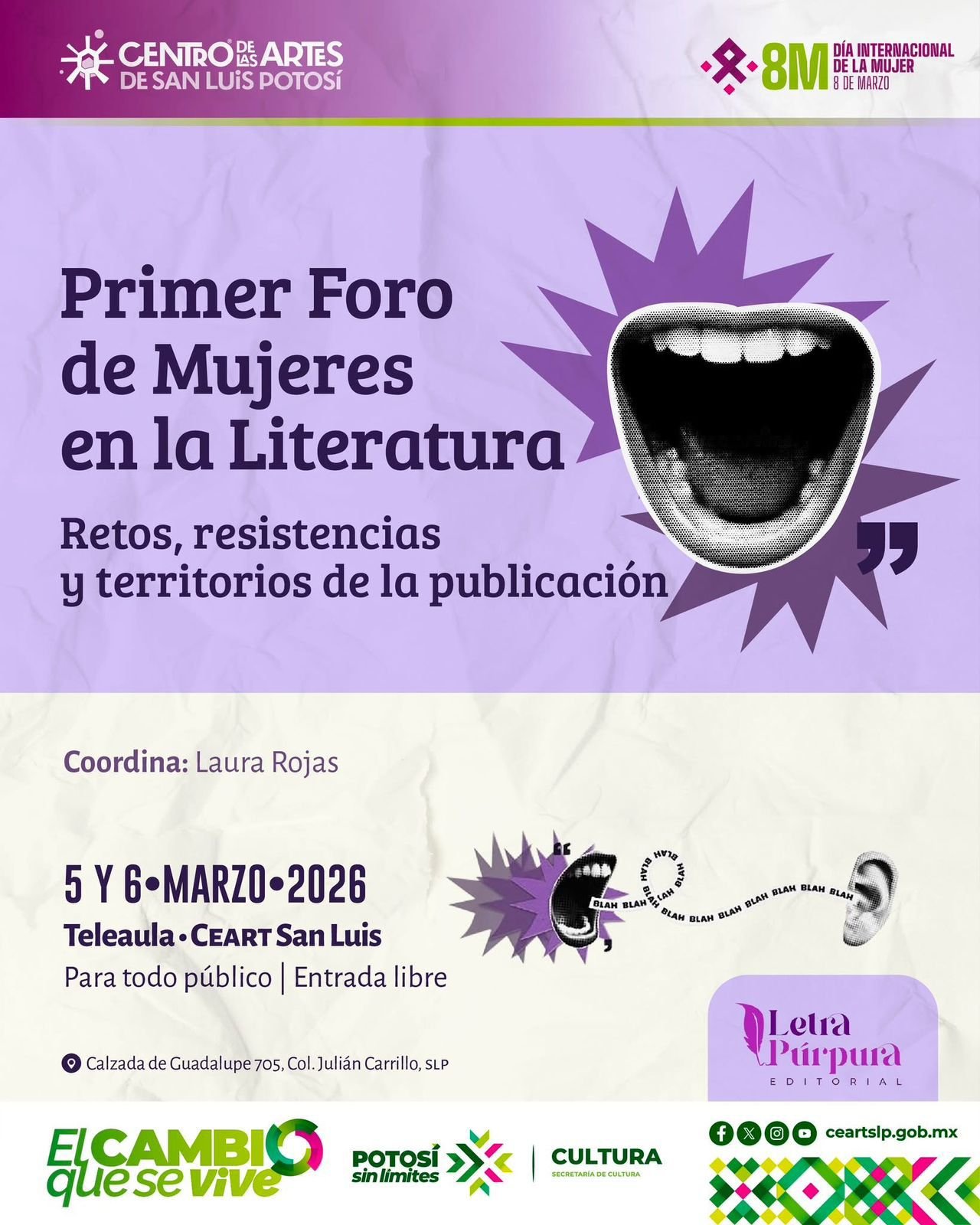 GOBIERNO ESTATAL IMPULSA EL PRIMER FORO DE MUJERES EN LA LITERATURA