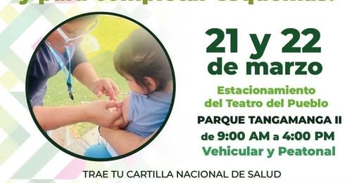 ESTE FIN DE SEMANA, JORNADA DE VACUNACIÓN CON ÉNFASIS EN SARAMPIÓN