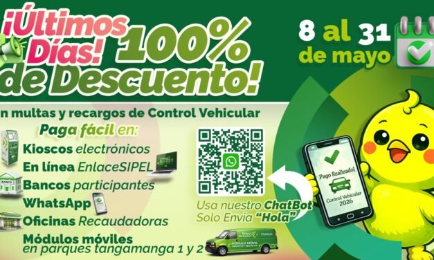 ÚLTIMOS DÍAS DEL 100 POR CIENTO DE DESCUENTO EN MULTAS Y RECARGOS DEL CONTROL VEHÍCULAR
