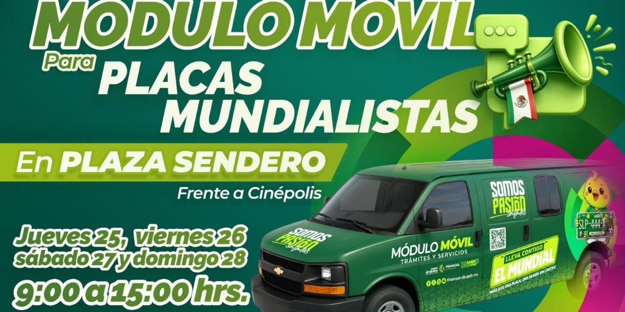 GOBIERNO ESTATAL ACERCA MÓDULO DE PLACAS MUNDIALISTAS A PLAZA SENDERO