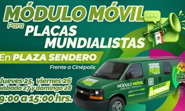 GOBIERNO ESTATAL ACERCA MÓDULO DE PLACAS MUNDIALISTAS A PLAZA SENDERO