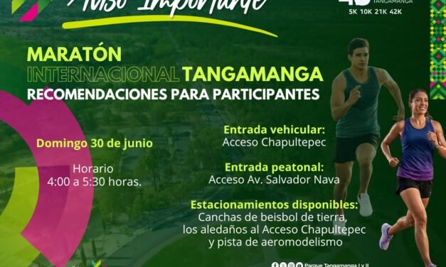 SAN LUIS RECIBIRÁ A MÁS DE CUATRO MIL ATLETAS EN EL MARATÓN INTERNACIONAL TANGAMANGA