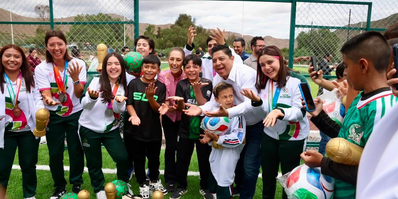 RICARDO GALLARDO Y CLAUDIA SHEINBAUM IMPULSAN INFRAESTRUCTURA DEPORTIVA EN SANTA MARÍA DEL RÍO