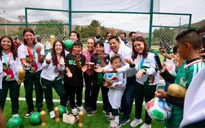 RICARDO GALLARDO Y CLAUDIA SHEINBAUM IMPULSAN INFRAESTRUCTURA DEPORTIVA EN SANTA MARÍA DEL RÍO