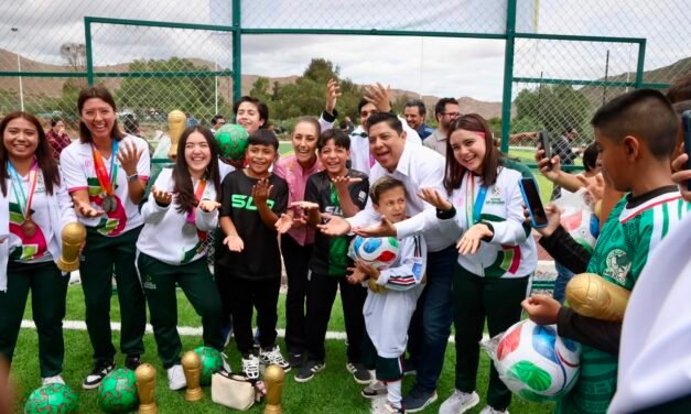 RICARDO GALLARDO Y CLAUDIA SHEINBAUM IMPULSAN INFRAESTRUCTURA DEPORTIVA EN SANTA MARÍA DEL RÍO