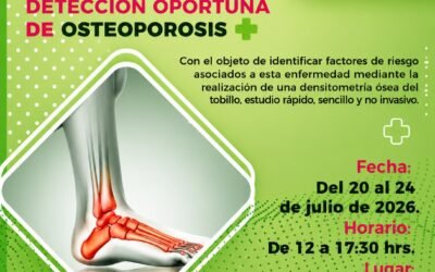 OFICIALÍA MAYOR OFRECERÁ DETECCIÓN GRATUITA DE OSTEOPOROSIS