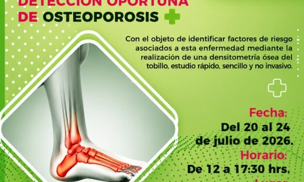 OFICIALÍA MAYOR OFRECERÁ DETECCIÓN GRATUITA DE OSTEOPOROSIS