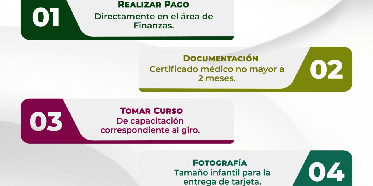 MANEJADORES DE ALIMENTOS DEBEN CONTAR CON TARJETA DE CONTROL SANITARIO.