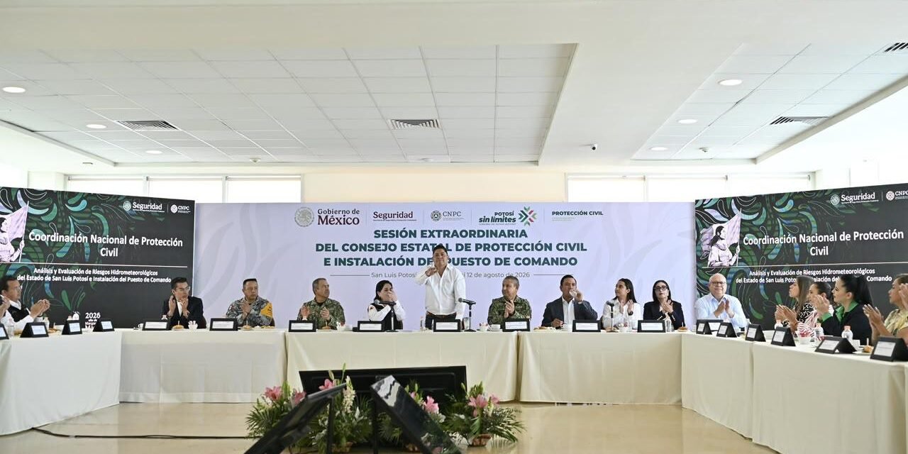 RICARDO GALLARDO ENCABEZA SESIÓN EXTRAORDINARIA DEL CONSEJO ESTATAL DE PROTECCIÓN CIVIL ANTE TEMPORADA DE LLUVIAS