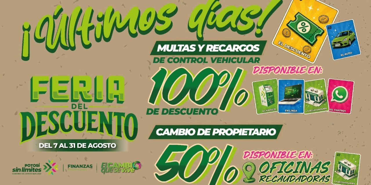 ÚLTIMA SEMANA PARA APROVECHAR DESCUENTOS EN TRÁMITES VEHICULARES