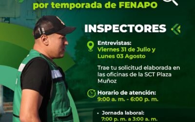 SCT ABRE RECLUTAMIENTO DE INSPECTORES PARA LA FENAPO 2026