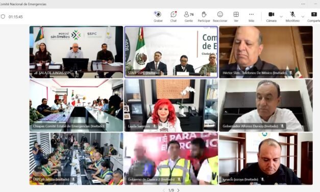 GOBIERNO DEL ESTADO MANTIENE COORDINACIÓN NACIONAL EN PROTECCIÓN CIVIL Y ATENCIÓN DE EMERGENCIAS